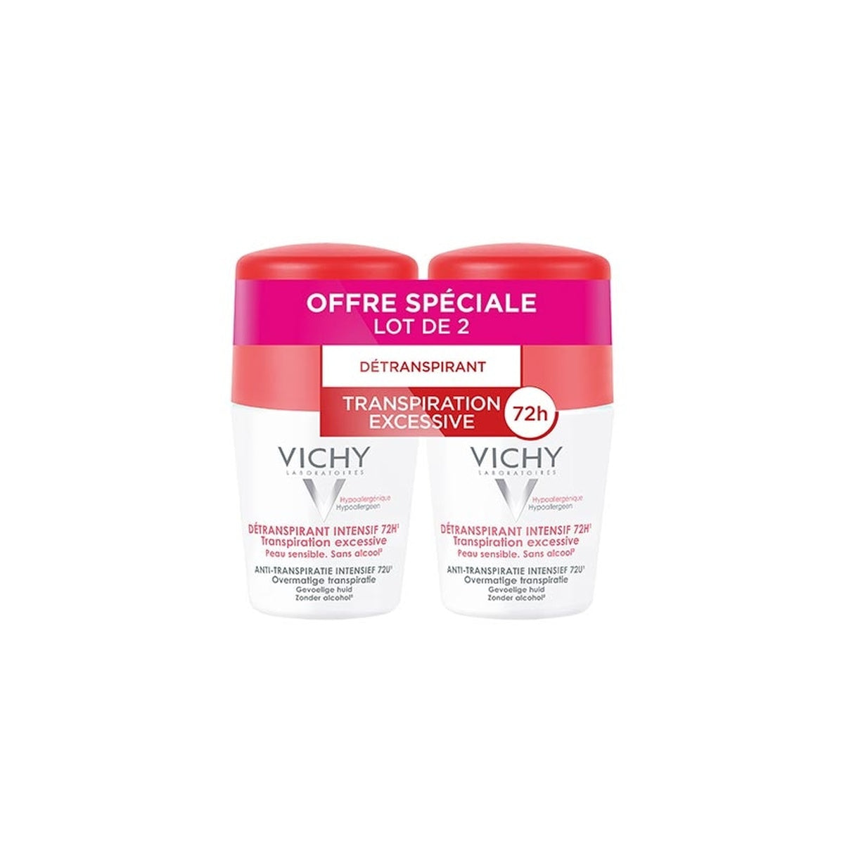 [VICHY] Detranspirant Intensive 72H Antiperspirant Roll-On 50 ml x2