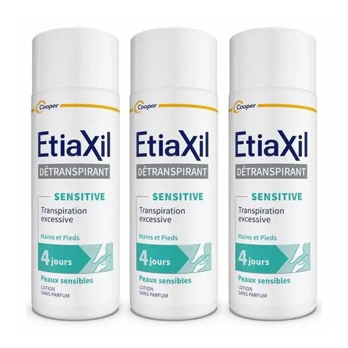 [Etiaxil] Treatment Detranspirant Lotion for Hands & Feet (Sensitive Skin) 100ml — 3pc set