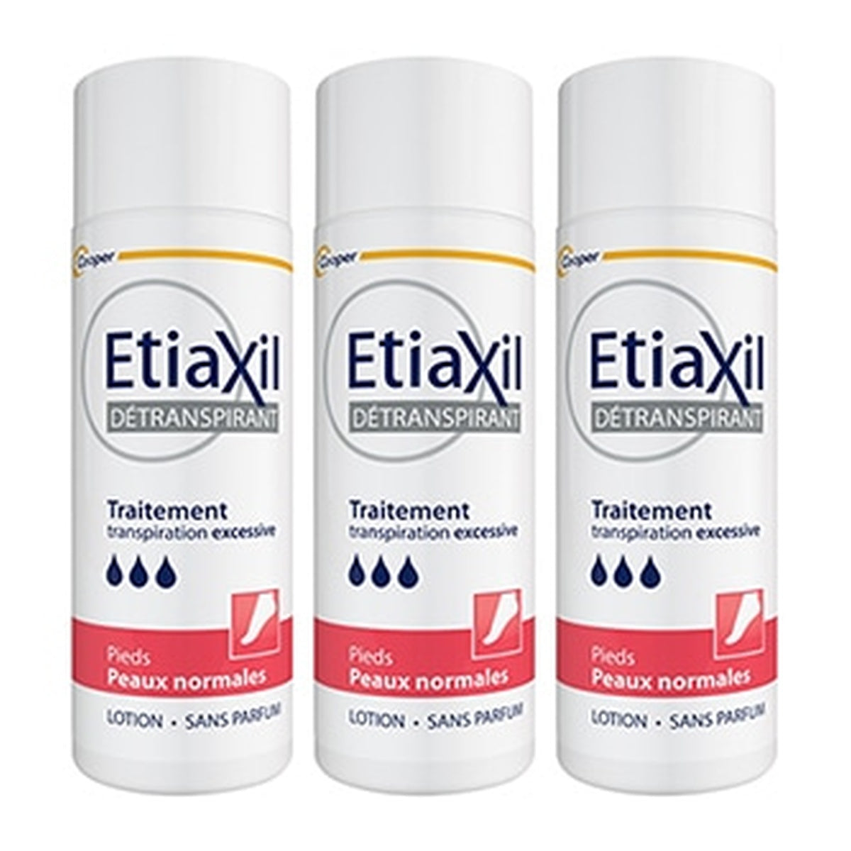 [Etiaxil] Treatment Detranspirant Foot Lotion for Normal Skin 100ml - 3-Pack