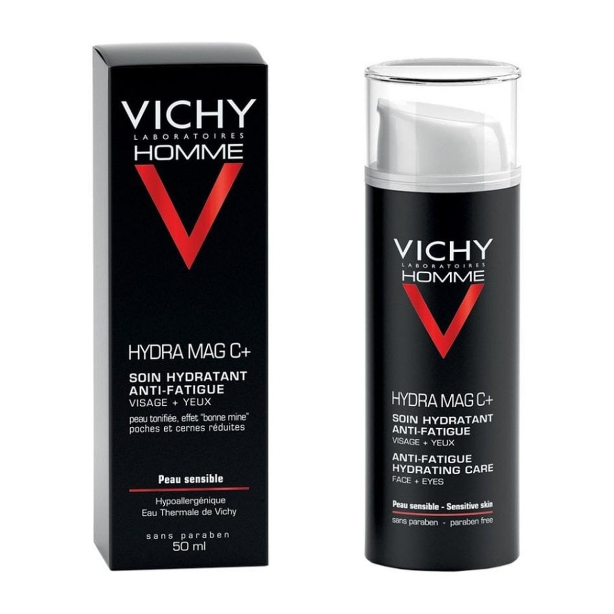 [VICHY] Men's Hydra Mag C+ Anti-Fatigue Hydrating Treatment for Face & Eyes, 50 ml