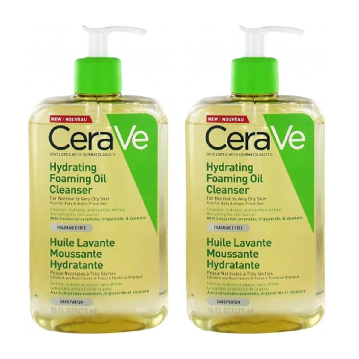 [CeraVe] HYDRATING FOAMING OIL CLEANSER 473 ml 2 pcs