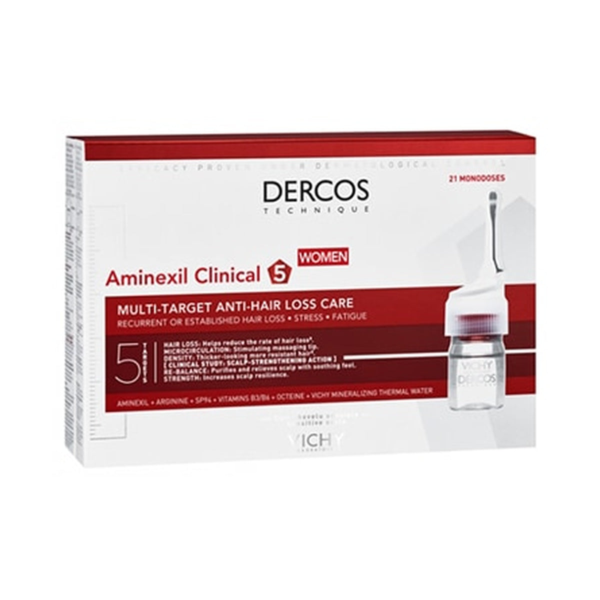 [VICHY] Dercos Aminexil Clinical 5 For Women Ampoules 21 x 6 ml