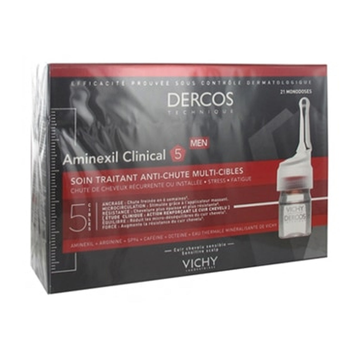 [VICHY] Dercos Technique Aminexil Clinical 5 Men Ampoules 21 x 6 ml