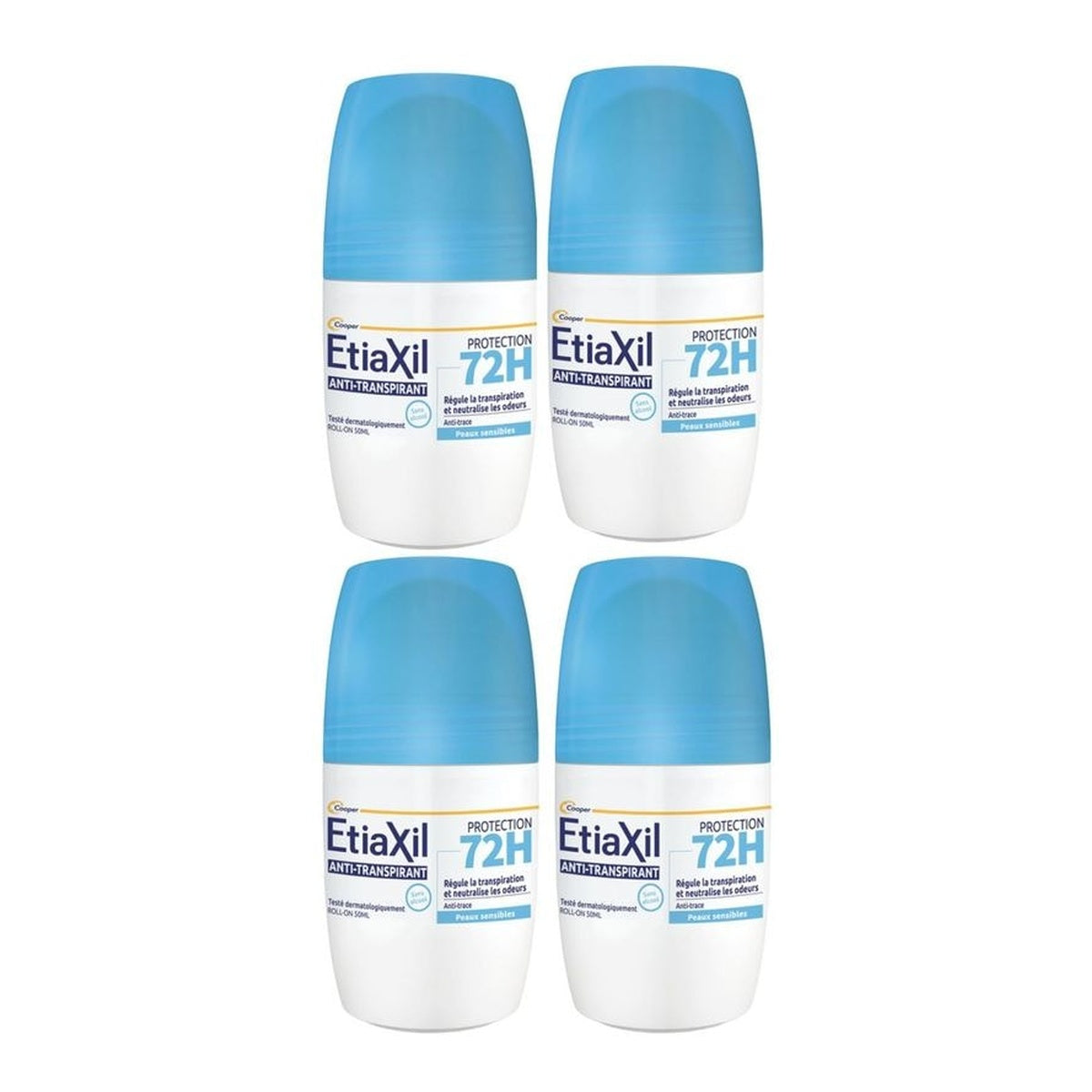 [Etiaxil] 72H Antiperspirant Roll-On for Sensitive Skin 50ml (4-Pack)