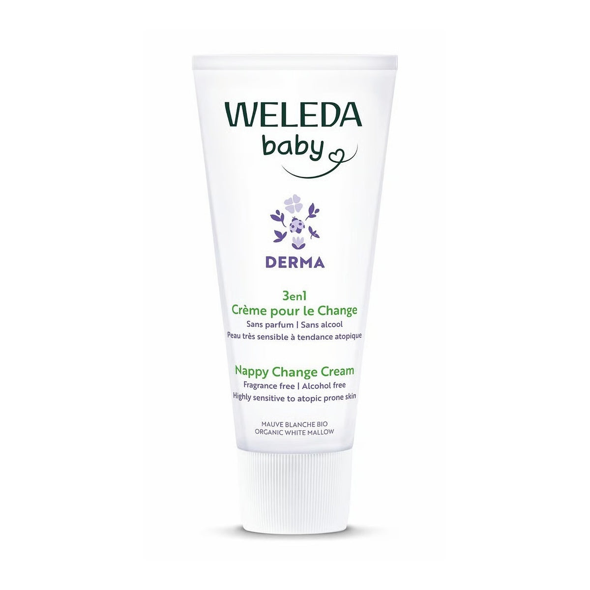 【ヴェレダ】ベビーダーマ おむつケアクリーム ホワイトマロウ 50mL【WELEDA】BABY DERMA CREME POUR LE CHANGE A LA MAUVE BLANCHE 50mL