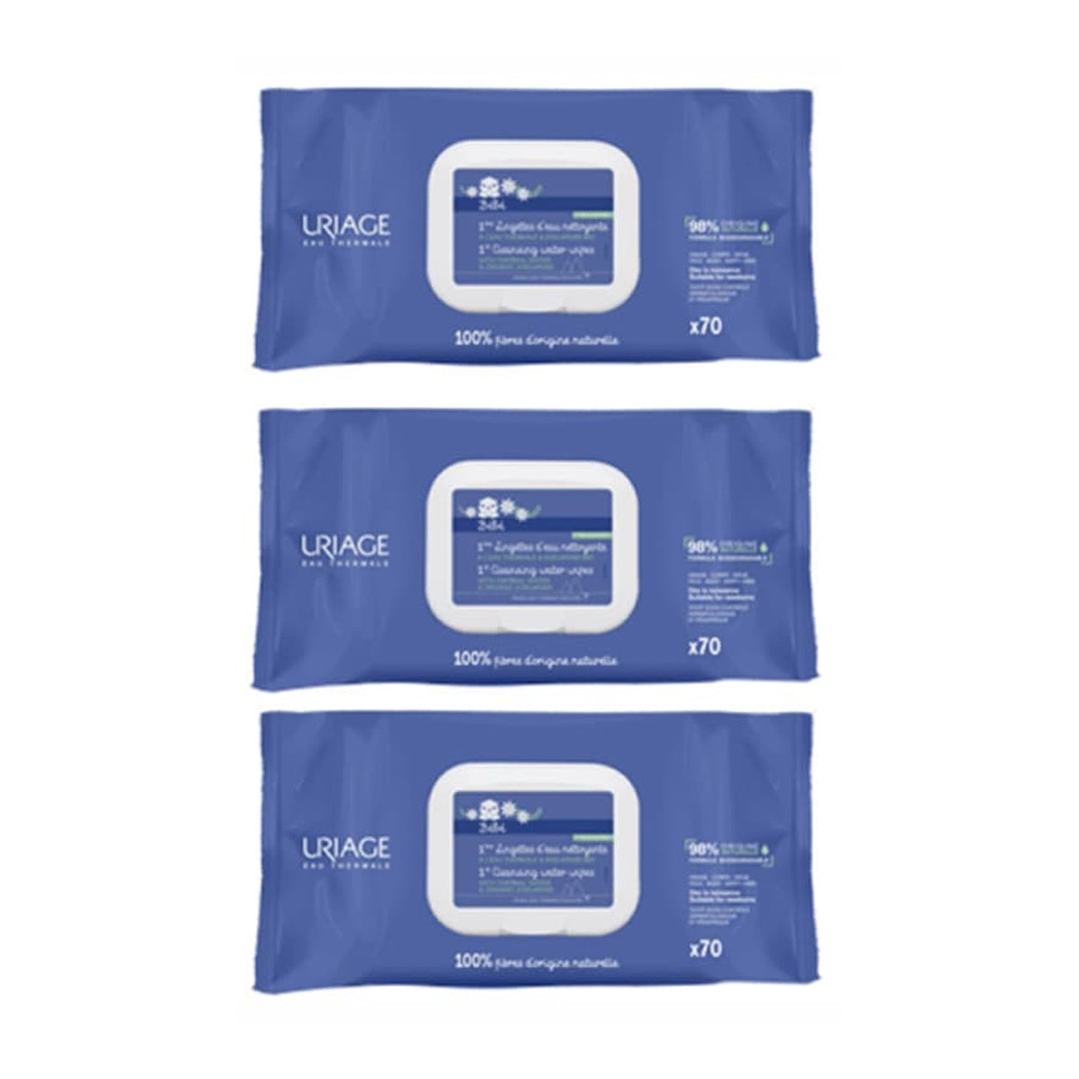 [URIAGE] Baby Cleansing Wipes 70pcs (3-pack)