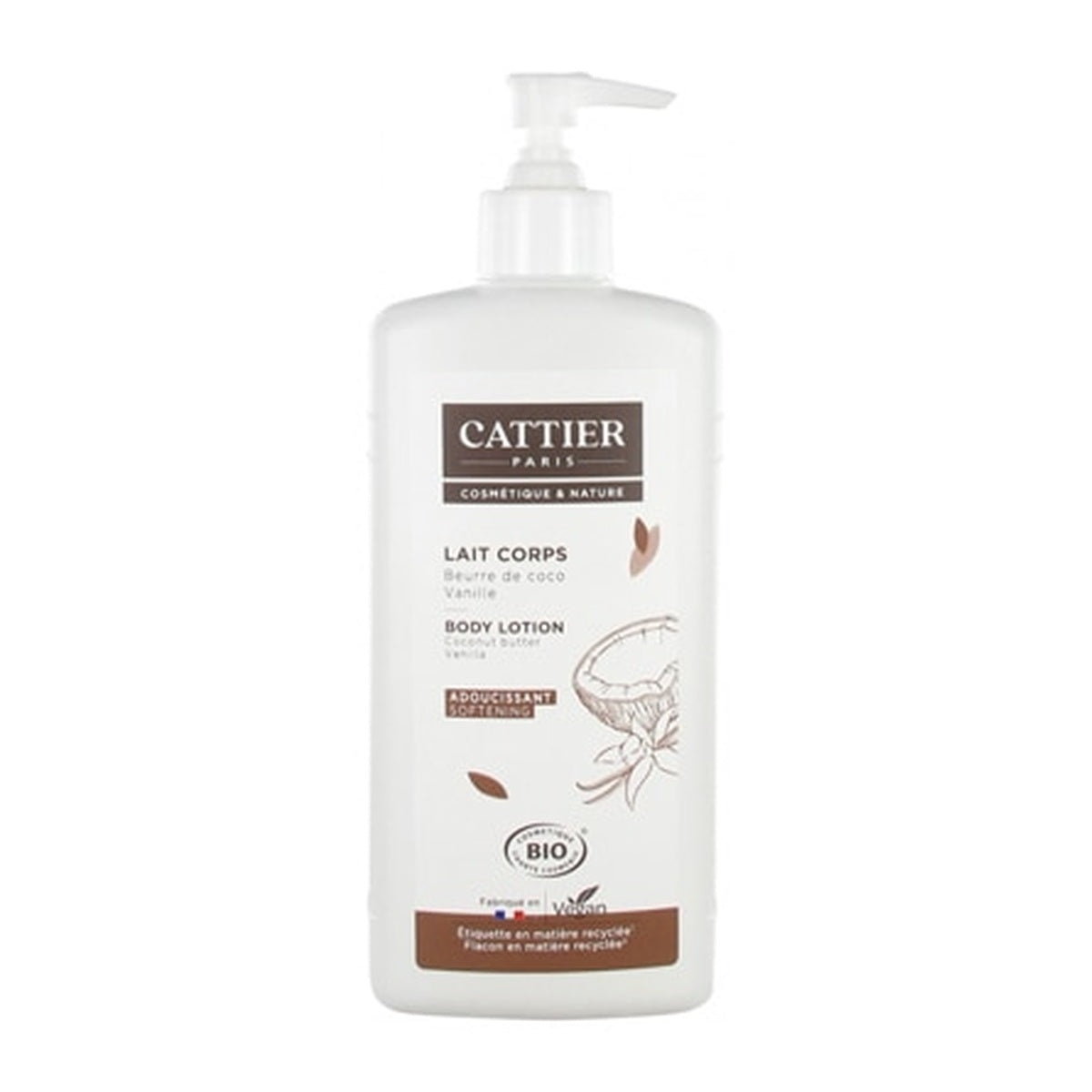 [CATTIER] Moisturizing Softening Body Milk 500ml (Vanilla & Coconut)