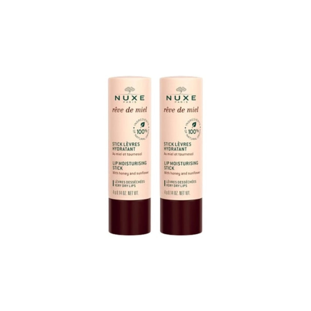 [NUXE] Rêve de Miel Moisturizing Lip Stick 2-Pack 4g (Grapefruit)