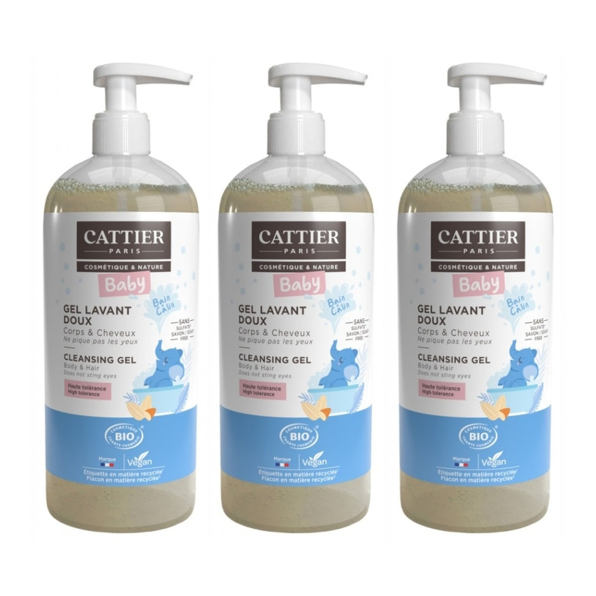 [CATTIER] Gentle Baby Gel Soap 500ml (3-Pack)