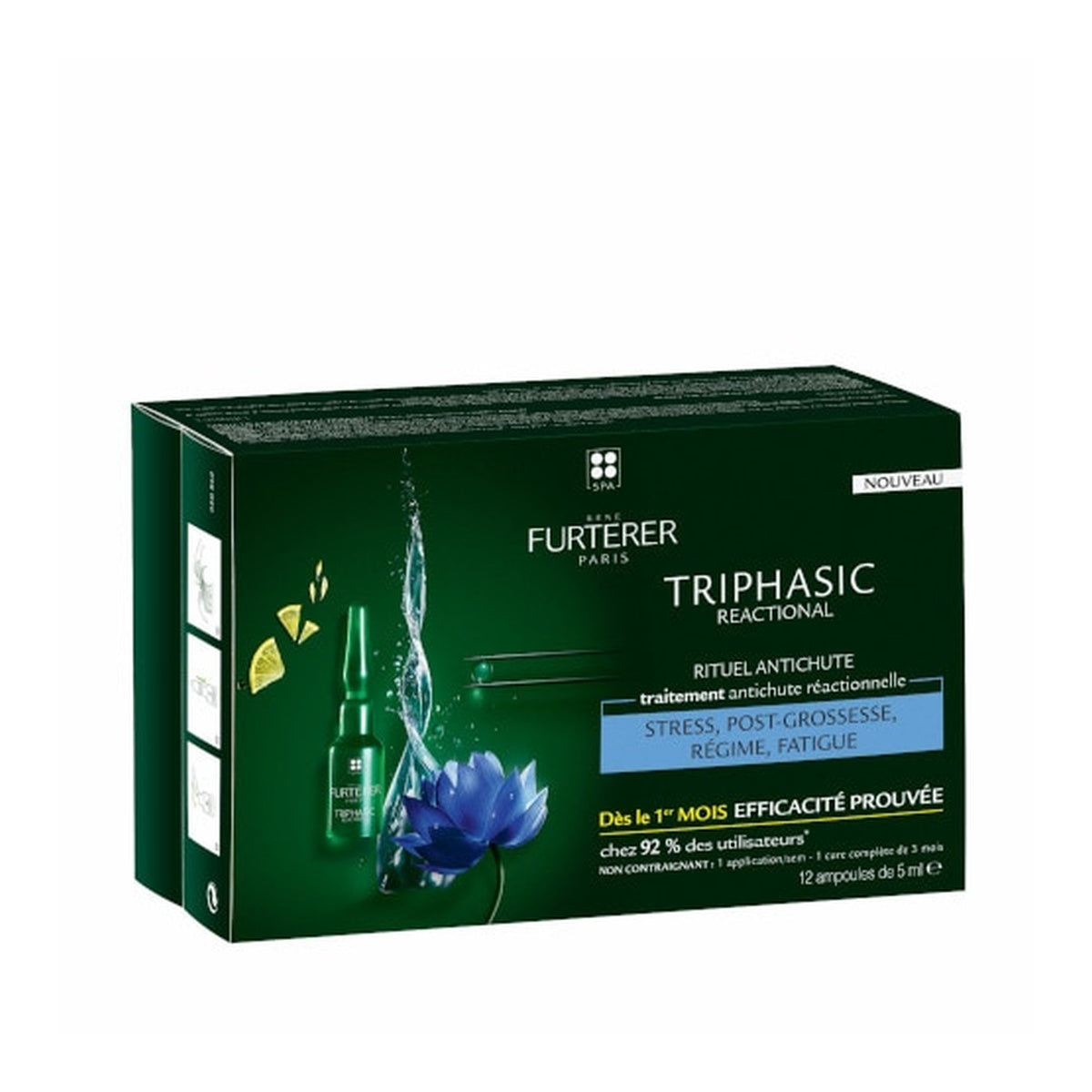 [RENÉ FURTERER] Triphasic Reactional Anti-Hair Loss Ampoules 5ml (Pack of 12)