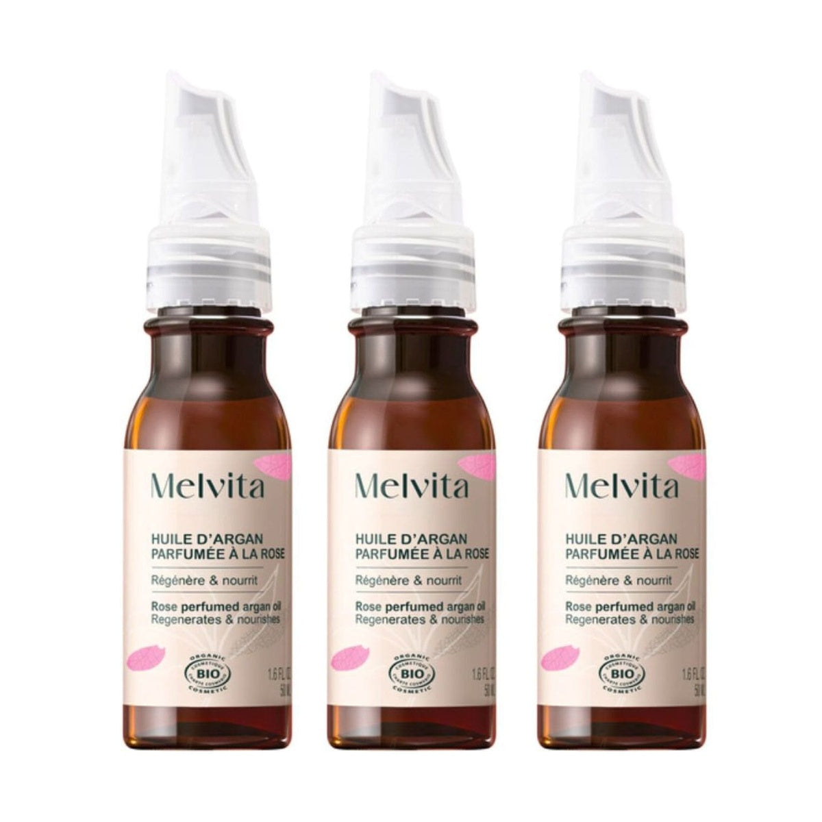 [Melvita] Argan Oil (Rose Scent) 50ml — 3-Pack