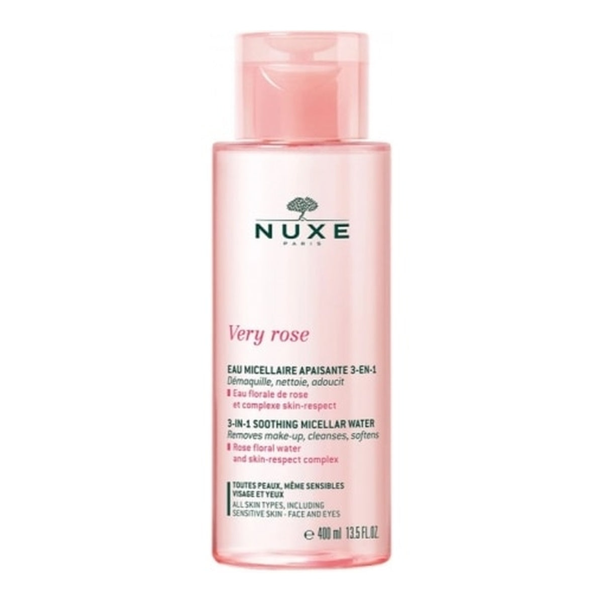 [NUXE] Very Rose 3-in-1 Micellar Cleansing Water 400ml (All Skin Types, Even Sensitive)