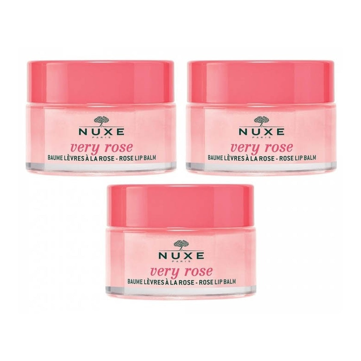 [NUXE] Very Rose Moisturizing Lip Balm 15g (3-piece Set)