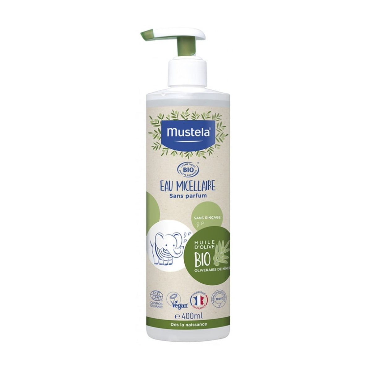 [Mustela] Micellar Water 400ml (Baby & Sensitive Skin, Organic Cleansing Water)