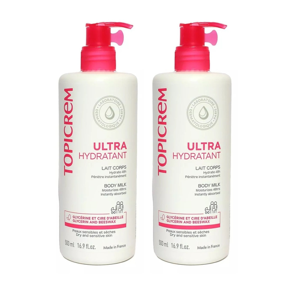 [TOPICREM] Moisturizing Body Milk 500ml (2-Pack) - Bestseller for Delicate Dry Skin