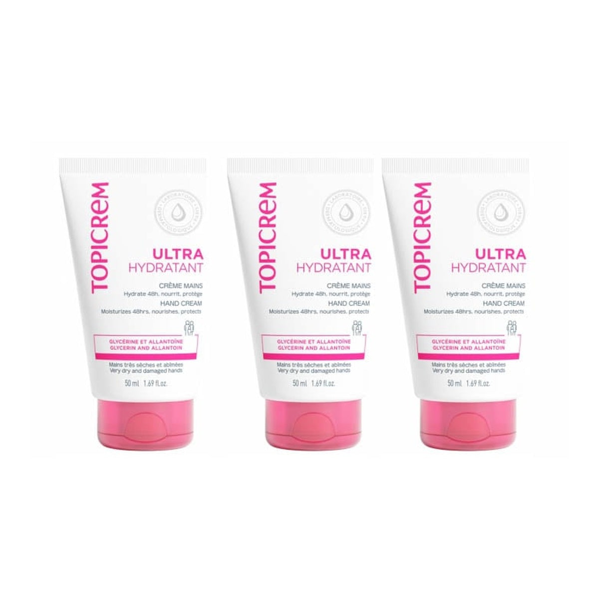 [TOPICREM] Moisturizing Hand Cream 50ml (3-Pack) — Hydrates & Protects Dry, Damaged Hands
