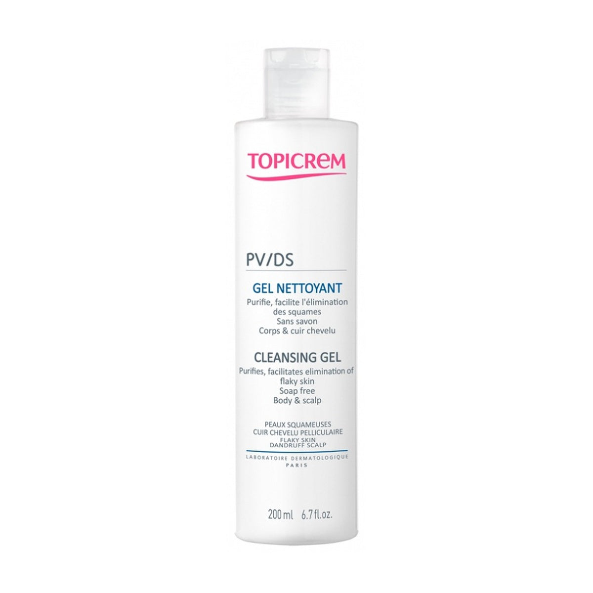 [TOPICREM] PV/DS Cleansing Gel 200ml (Gentle Soap-Free Cleanser for Sensitive Skin & Scalp)