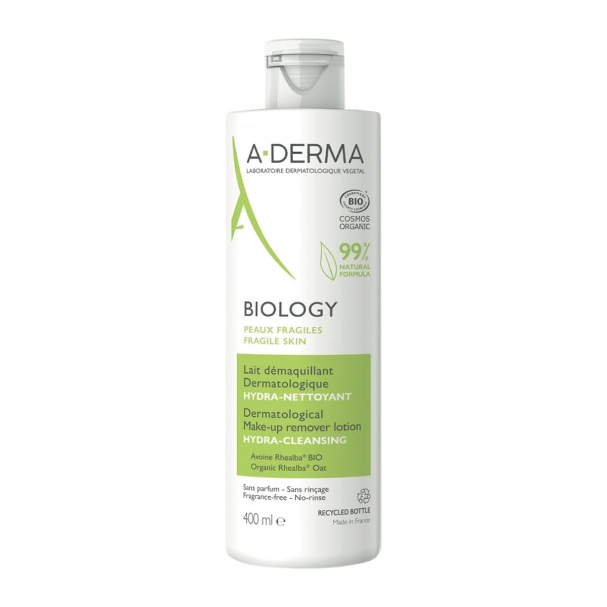 [A-DERMA] BIOLOGY Hydra Cleansing Lotion 400ml (Gentle Makeup Remover for Delicate Skin)