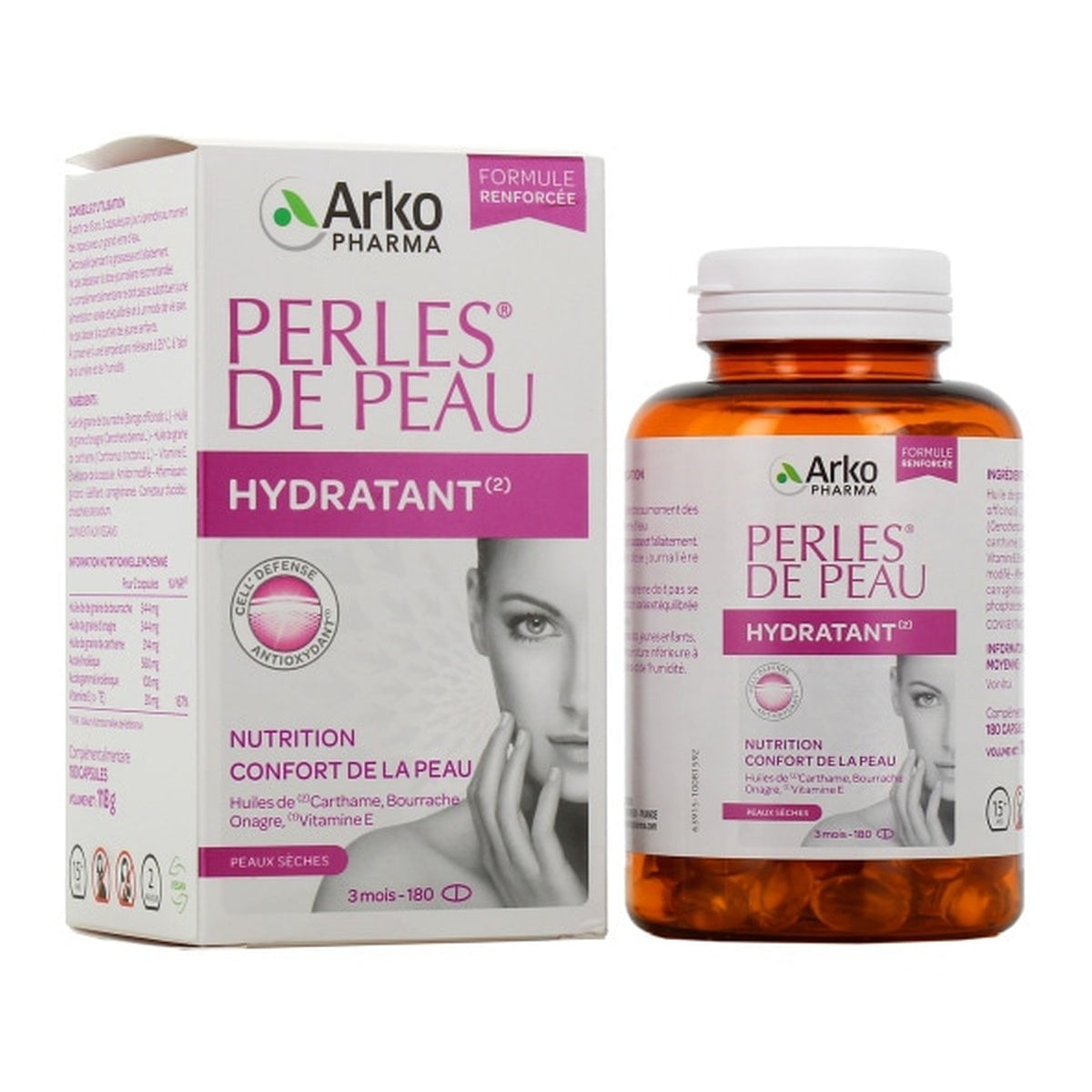[ARKOPHARMA] Moisturizing Skin Pearls 180 Capsules