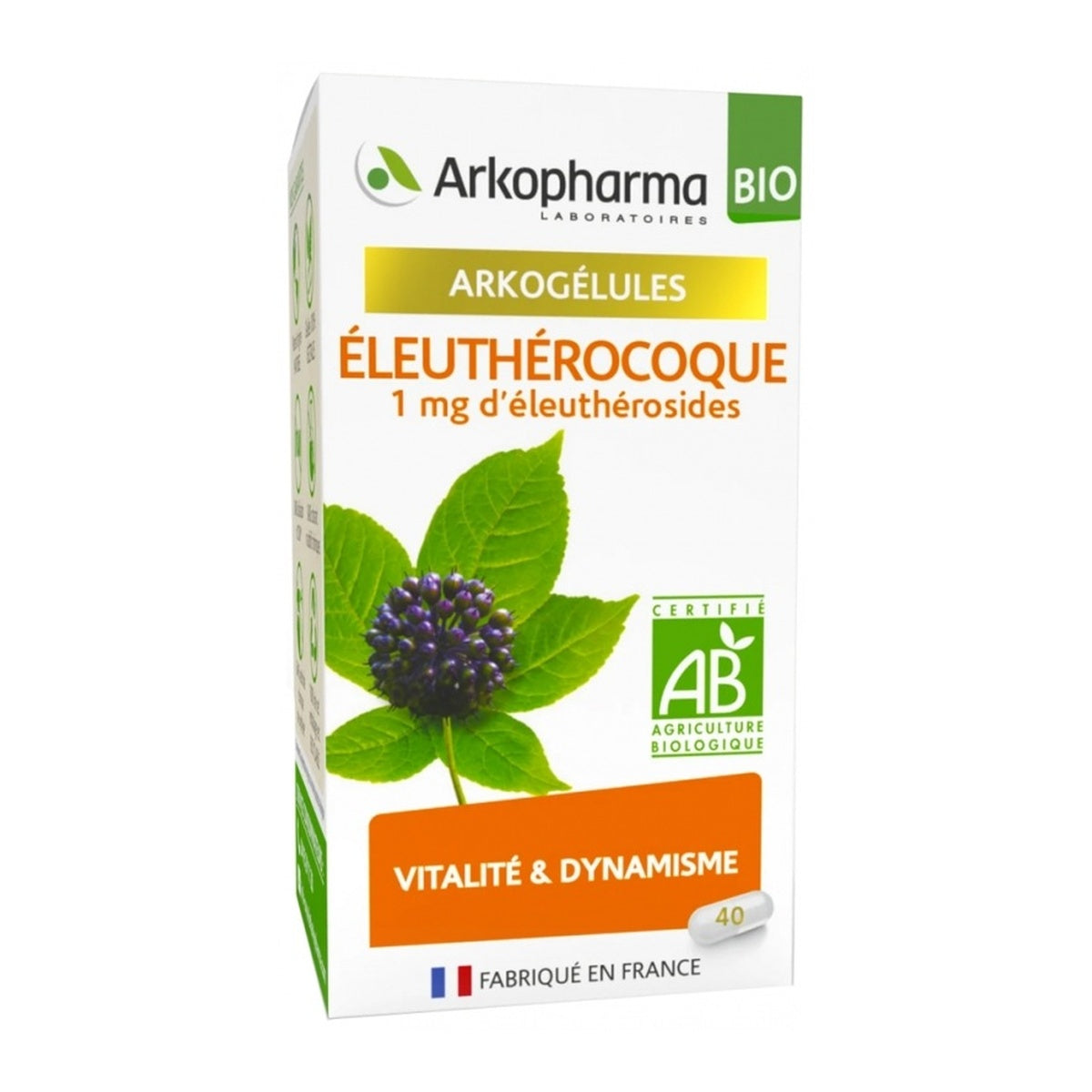 [ARKOPHARMA] Organic Eleutherococcus (Siberian Ginseng) 40 Capsules