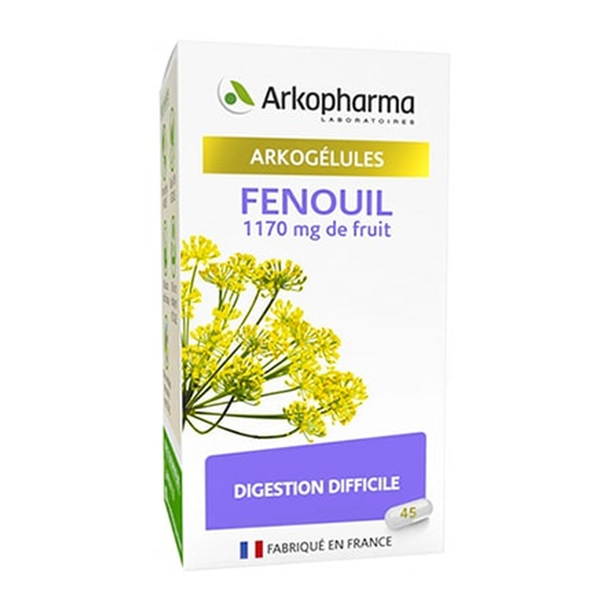 [ARKOPHARMA] Fennel Digestive Supplement (45 Capsules)