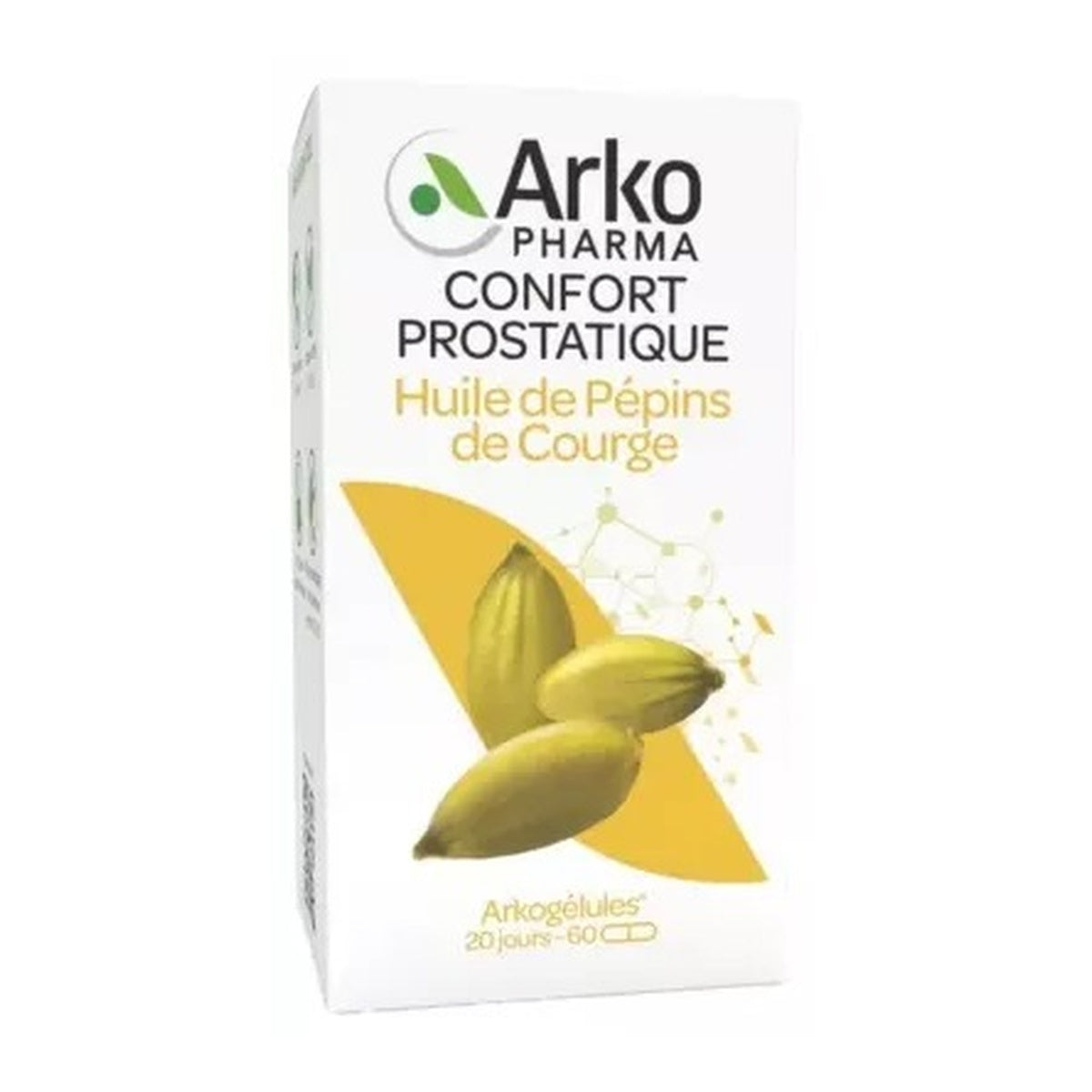 [ARKOPHARMA] Pumpkin Seed Oil Capsules 60 — Promotes Urinary Comfort for Men