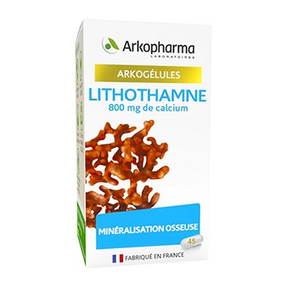 [ARKOPHARMA] Lithothamne Capsules (Promotes Bone Calcification, Maintains Healthy Bones) — 45 Capsules