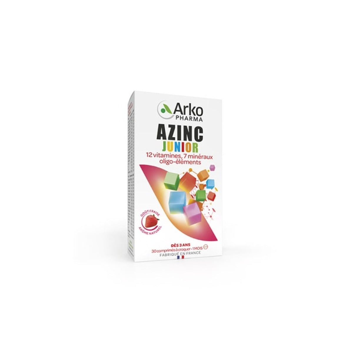 [ARKOPHARMA] AZINC Vitalité Junior Strawberry Chewable Tablets for Kids 30pcs