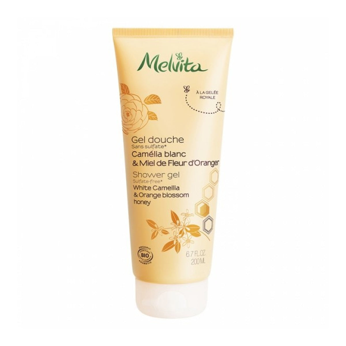 [Melvita] Camellia & Orange Blossom Shower Gel (Gentle Cleansing, Fine Light Foam) 200ml