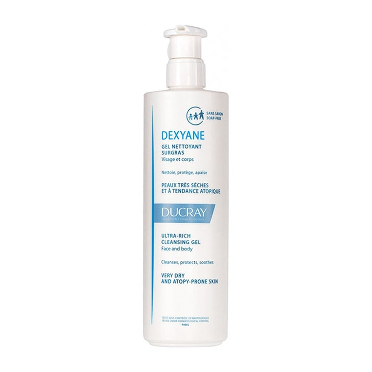 [DUCRAY] Dexyane Cleansing Gel 400ml (Gentle Face & Body Cleanser for Very Dry, Atopy-Prone Skin)