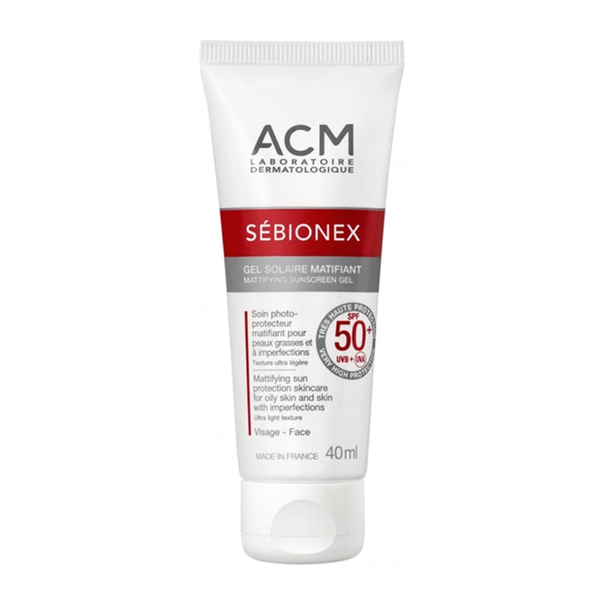 [LABORATOIRE ACM] Sebionex Matte-Finish Sunscreen Gel SPF50+ 40ml