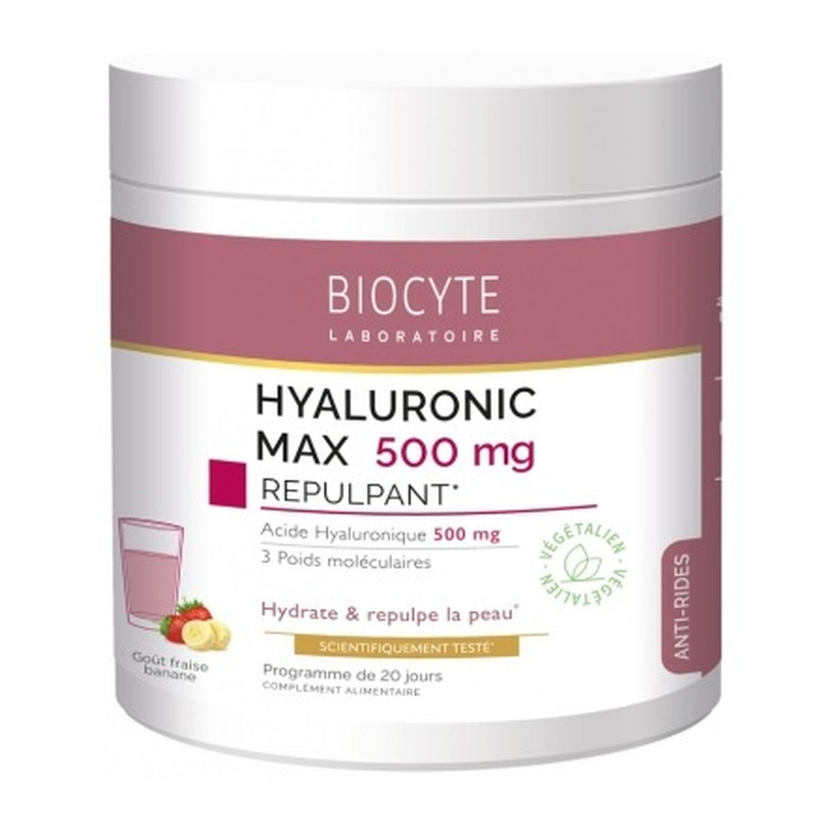 [BIOCYTE] Hyaluronic Max Repulpant 280g (Strawberry Banana Powder Drink)