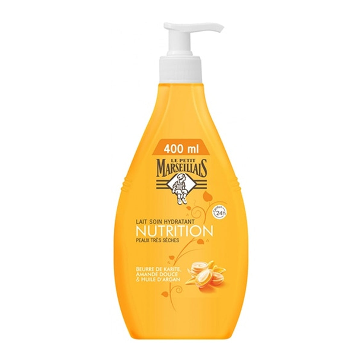 [Le Petit Marseillais] Nourishing Moisturizing Body Milk 400ml (24h Hydration, Non-Greasy, Fast Absorbing)