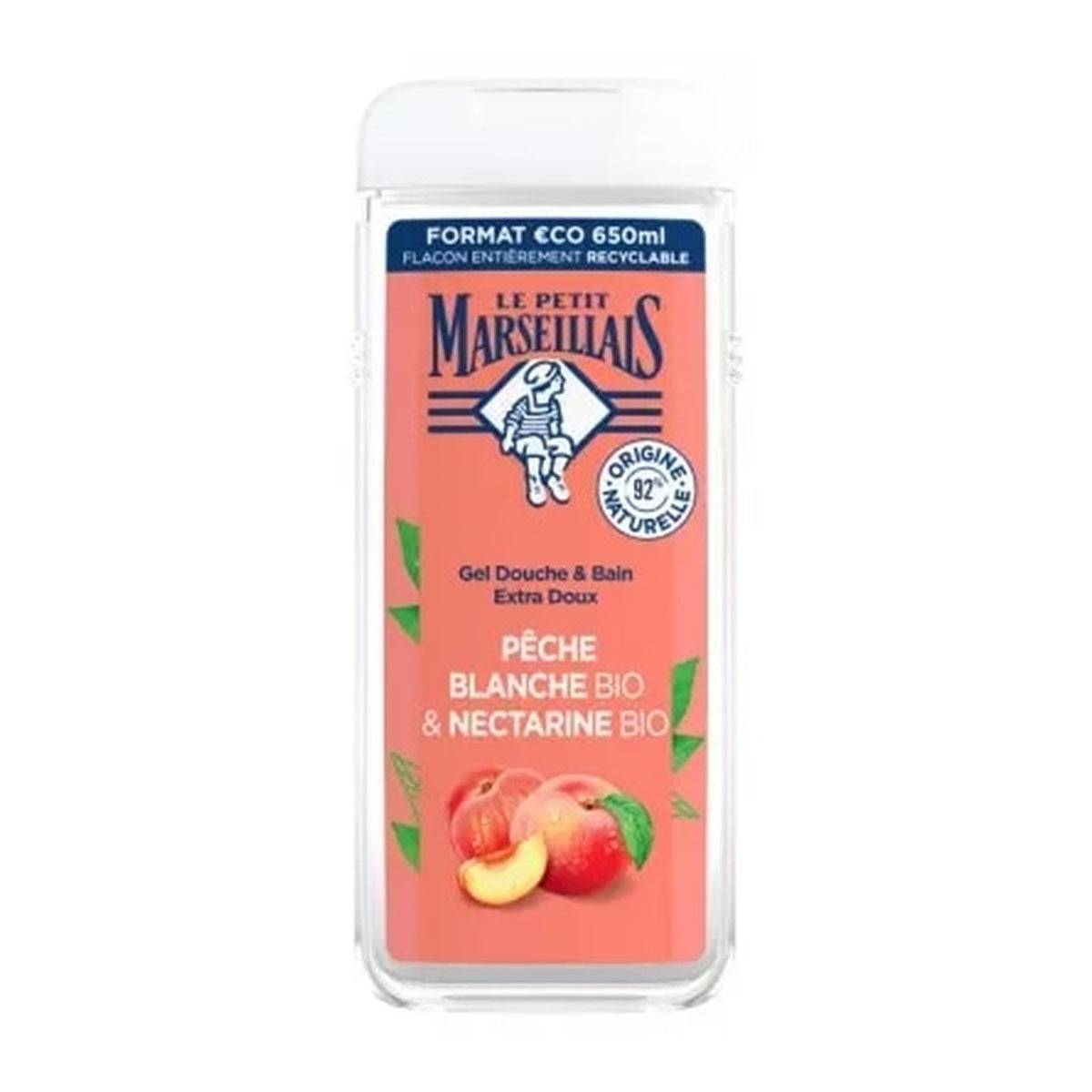 [Le Petit Marseillais] Peach & Nectarine Shower Gel 650ml (Refreshing, Natural Moisturizers)