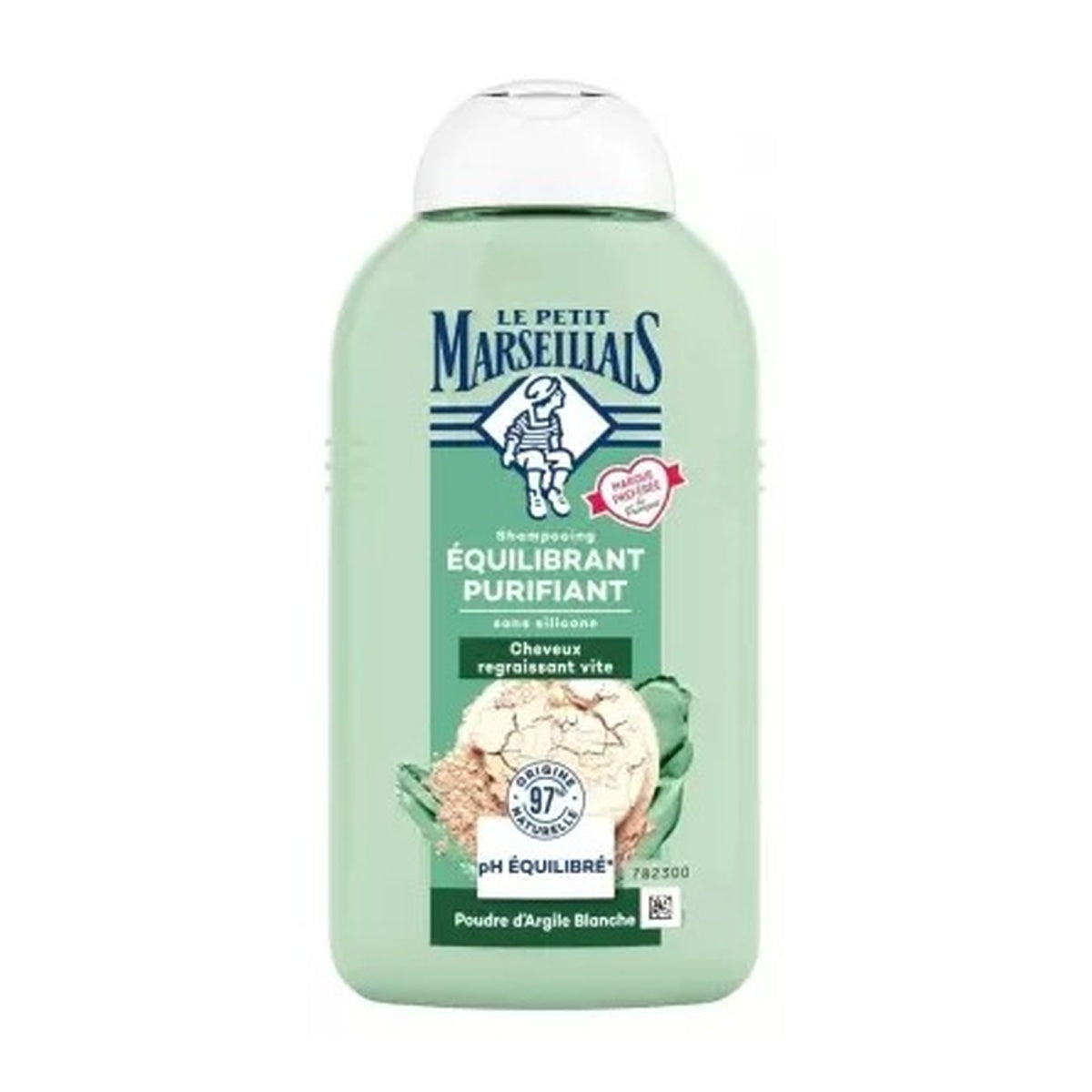 [Le Petit Marseillais] White Clay Powder Purifying Balancing Shampoo (Scalp-Balancing, Sebum-Regulating) 250ml