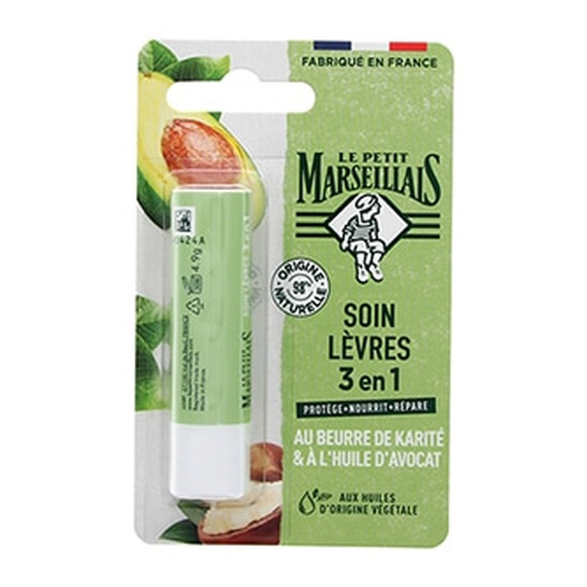 [Le Petit Marseillais] 3-in-1 Lip Care Balm 4.9g (Protects & Moisturizes)