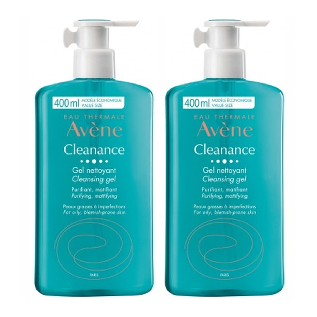[Avène] Cleanance Cleansing Gel 400ml 2-pack (Soap-Free, Oily/Acne-Prone Skin)