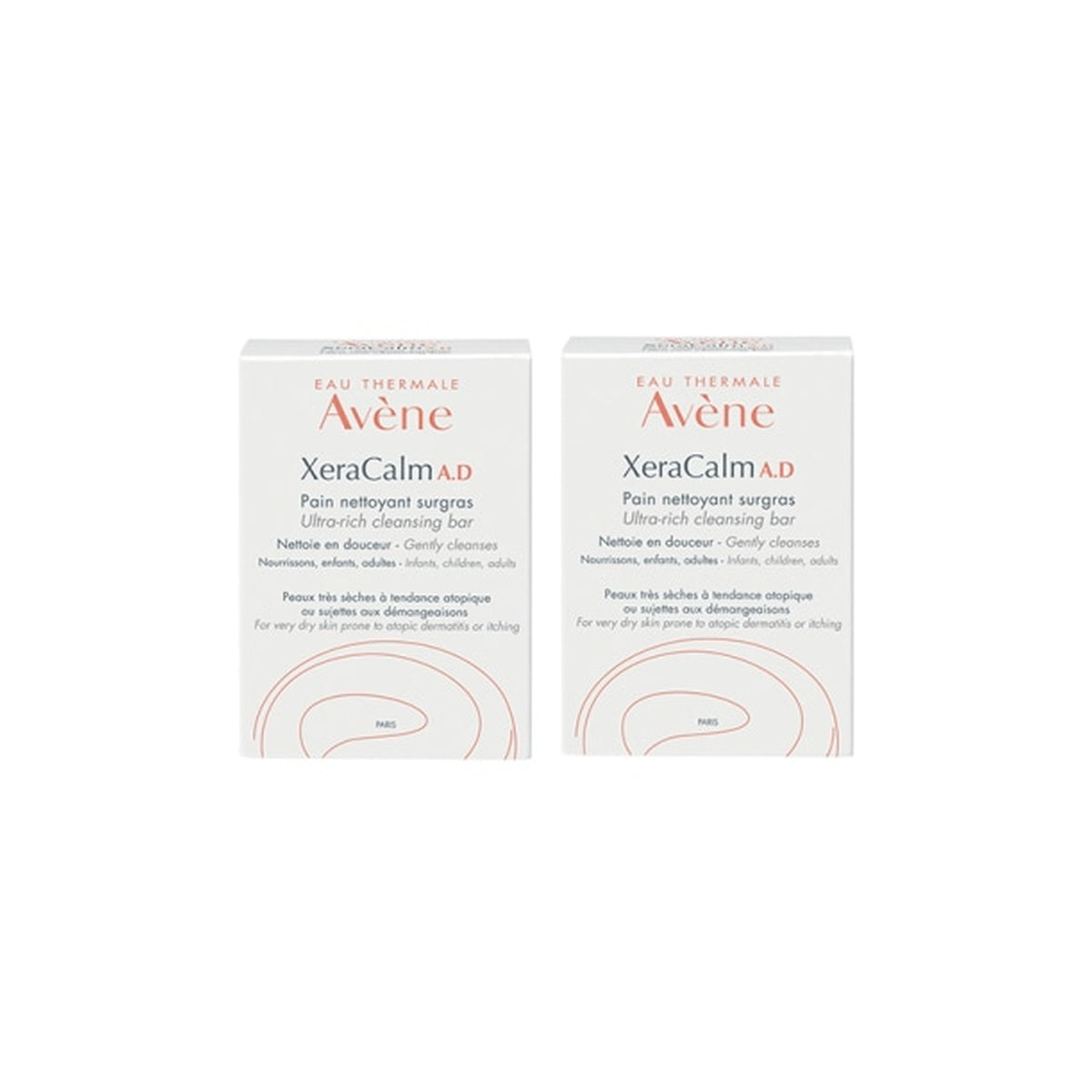 [Avène] Xeracalm A.D Surgras Cleansing Bar 2×100g (Gentle Face & Body, Sensitive Skin)