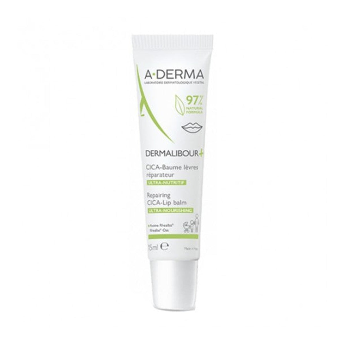 [A-DERMA] DERMALIBOUR+ CICA Repairing Lip Balm 15ml (Soothes & Protects)