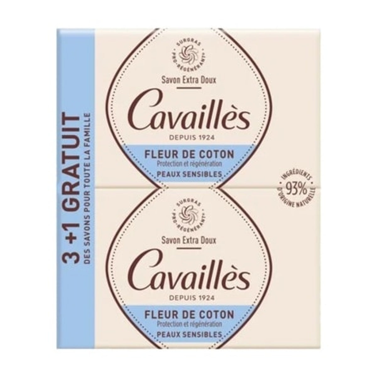 [Rogé Cavaillès] Extra Soft Cotton Flower Soap Bar 250g x4