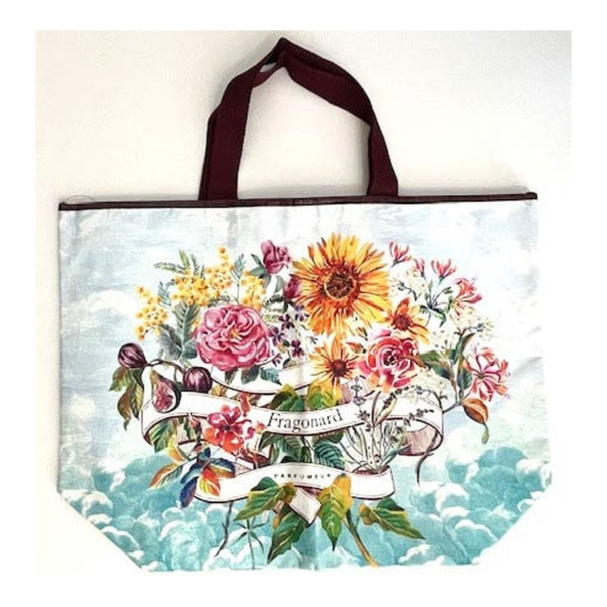[FRAGONARD] Vinyl Shopping Bag — Sunflower Print (55cmx43cm)