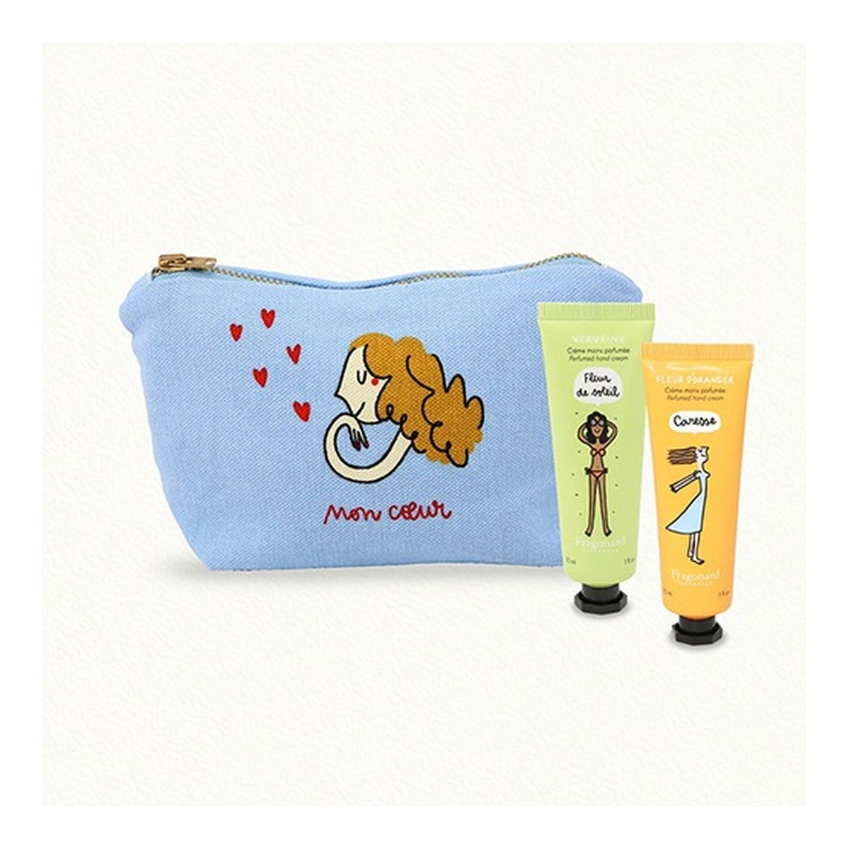 [FRAGONARD] Mon Coeur Hand Cream Duo (Verbena & Orange Blossom) 30ml x2 with Pouch