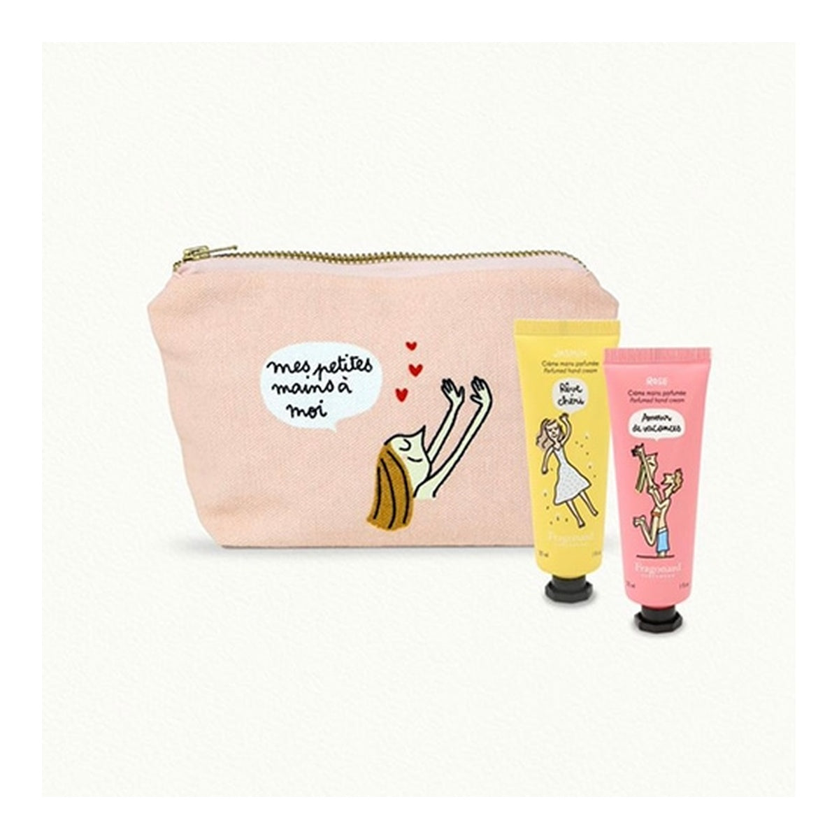 [FRAGONARD] Amour Toujours Hand Cream Set (Rose & Jasmine) 30ml x2 with Pouch
