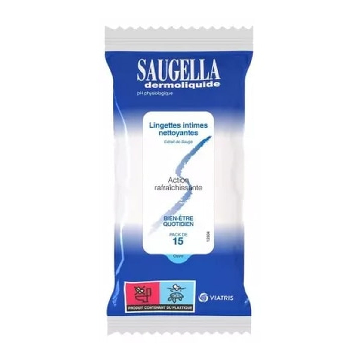 [SAUGELLA] Dermoliquide Intimate Cleansing Wipes (15pcs)