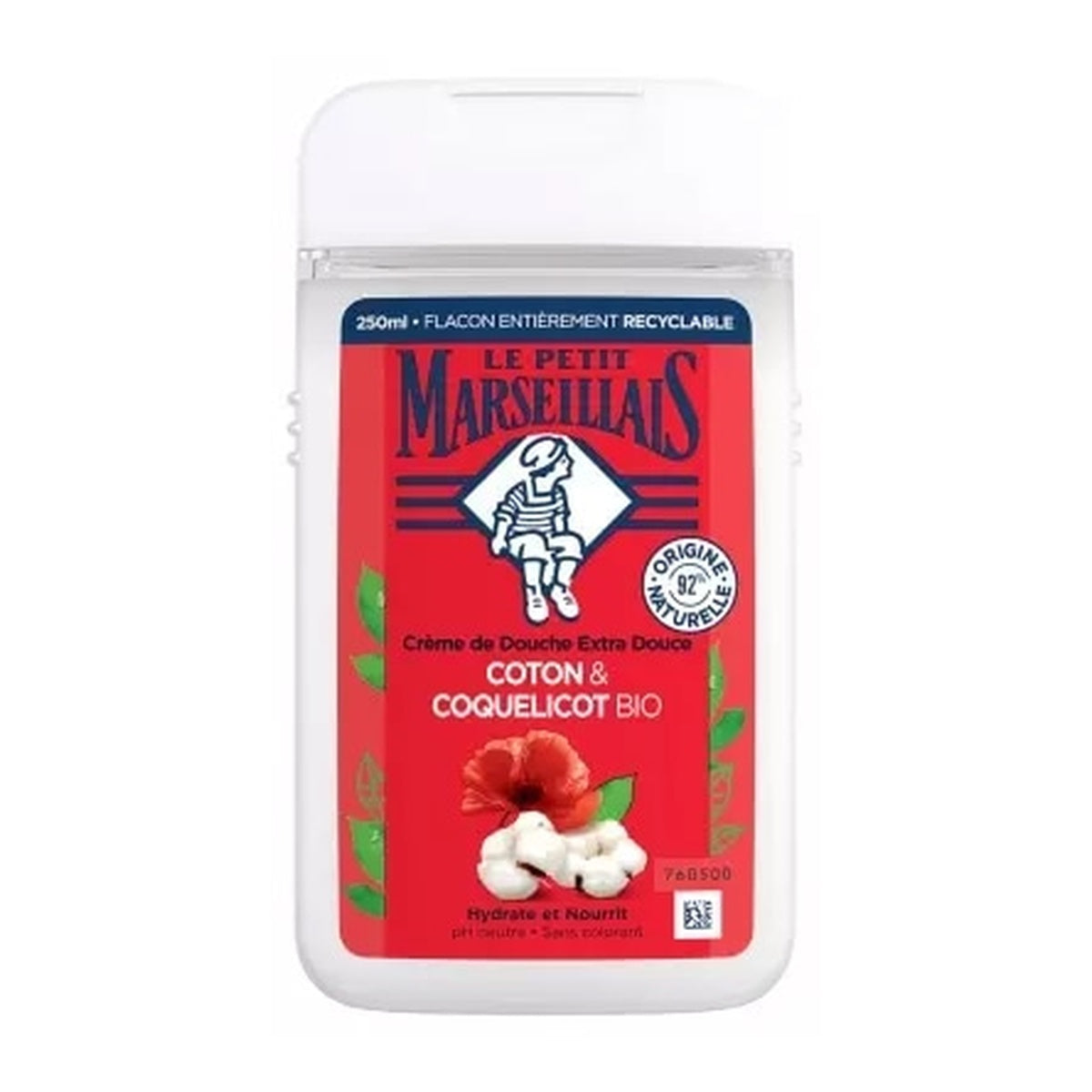 [Le Petit Marseillais] Extra Gentle Shower Cream Cotton & Poppy 250ml