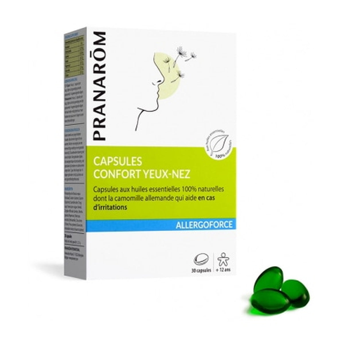 [PRANARŌm] AllergoForce Comfort Eyes & Nose - 30 Capsules (100% Organic Essential Oils)