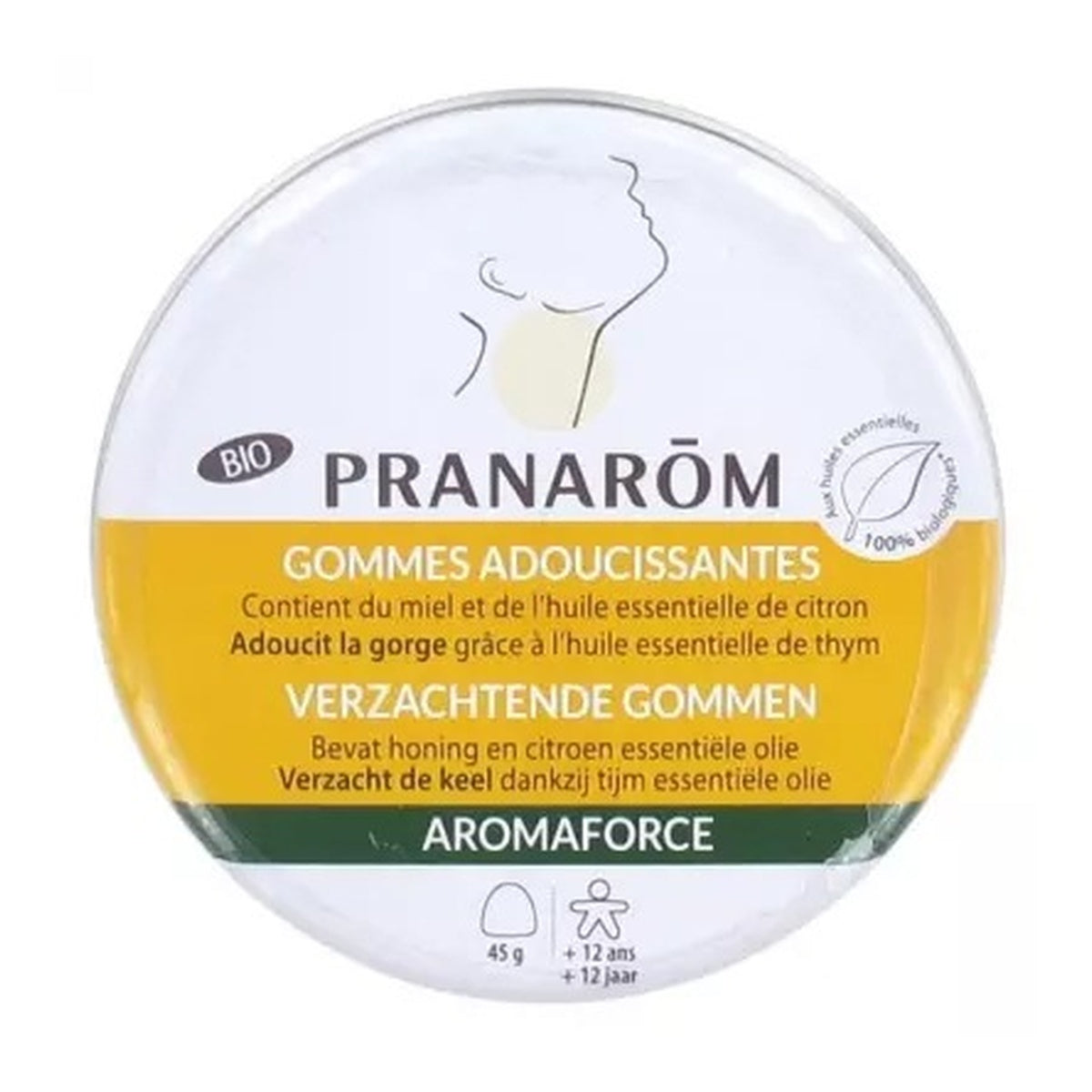 [PRANARŌM] Aromaforce Organic Honey Lemon Throat Lozenges 45g