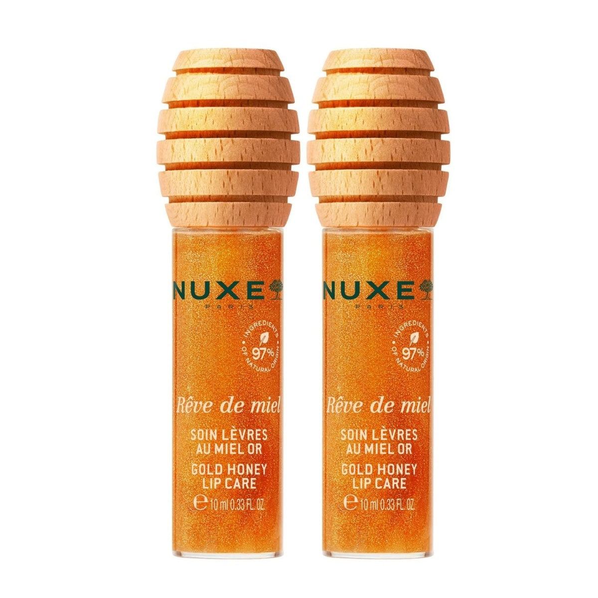 [NUXE] Rêve de Miel Honey Lip Oil with Gold Pearls 10ml (2-Pack)